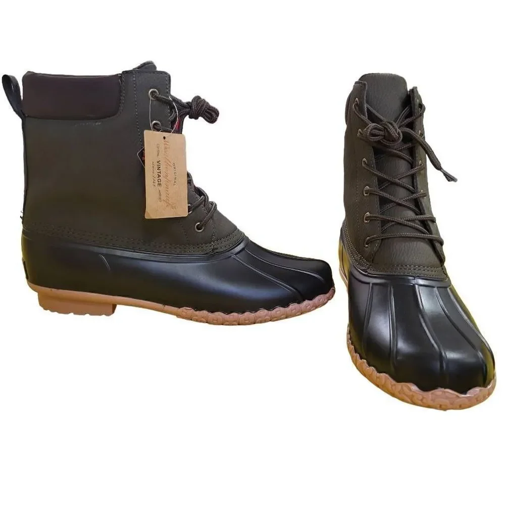 Weatherproof Vintage Men's Adam II Duck Boots Olive Brown‎ Size 12M